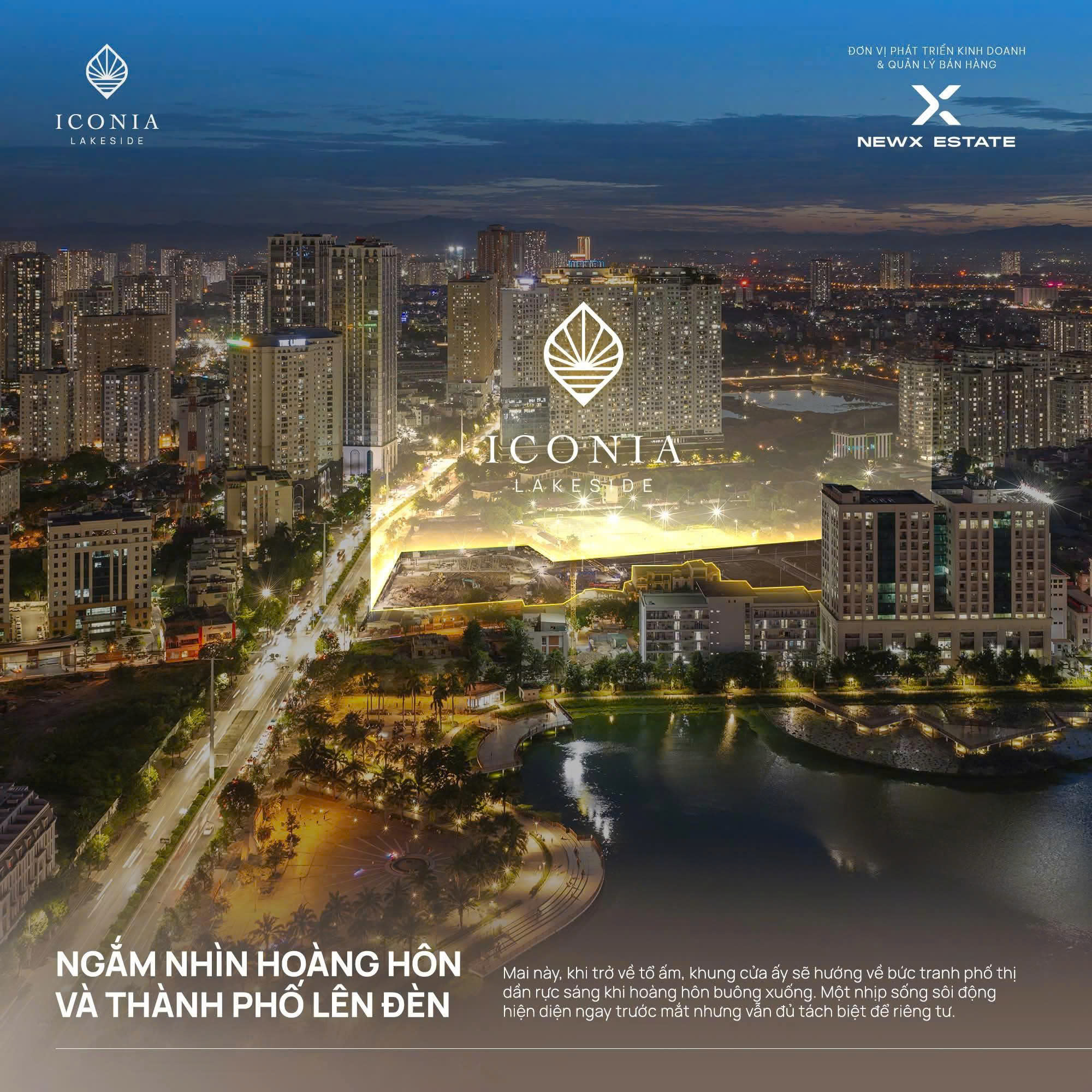 ► Căn hộ 2PN - hướng Đông Nam- sở hữu vị trí đẹp tại**Iconia Lakeside -54 Tố Hữu**.