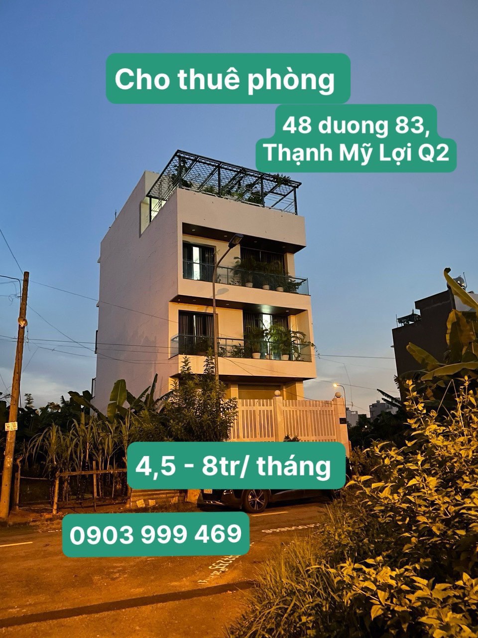 Cho Thuê Căn hộ dịch vụ ở Thạnh Mỹ Lợi, Quận 2,full nội thất