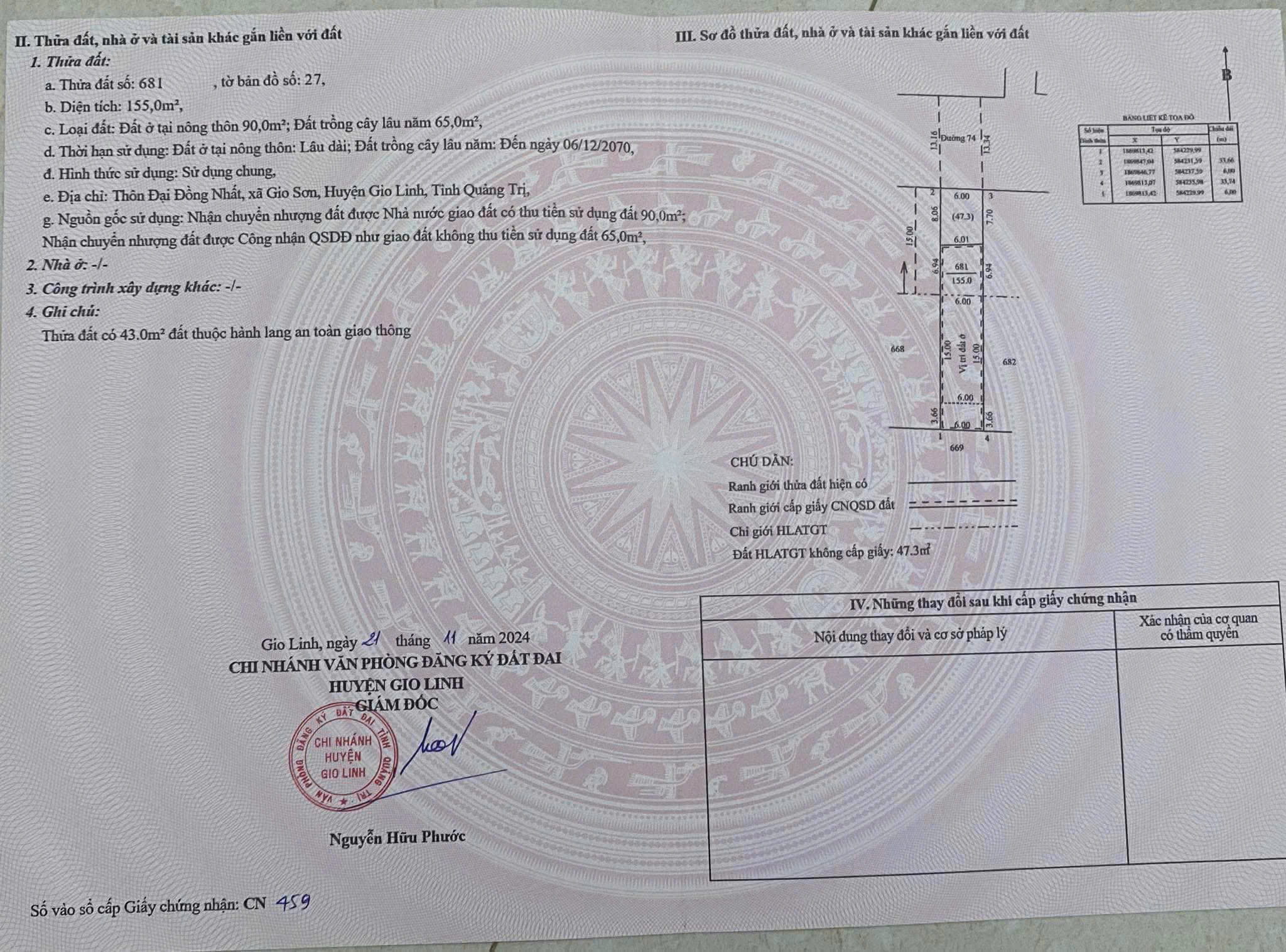 Bán Nhanh Lô Đất Đẹp Đường ĐT74, Gio Sơn, Gio Linh, Quảng Trị.