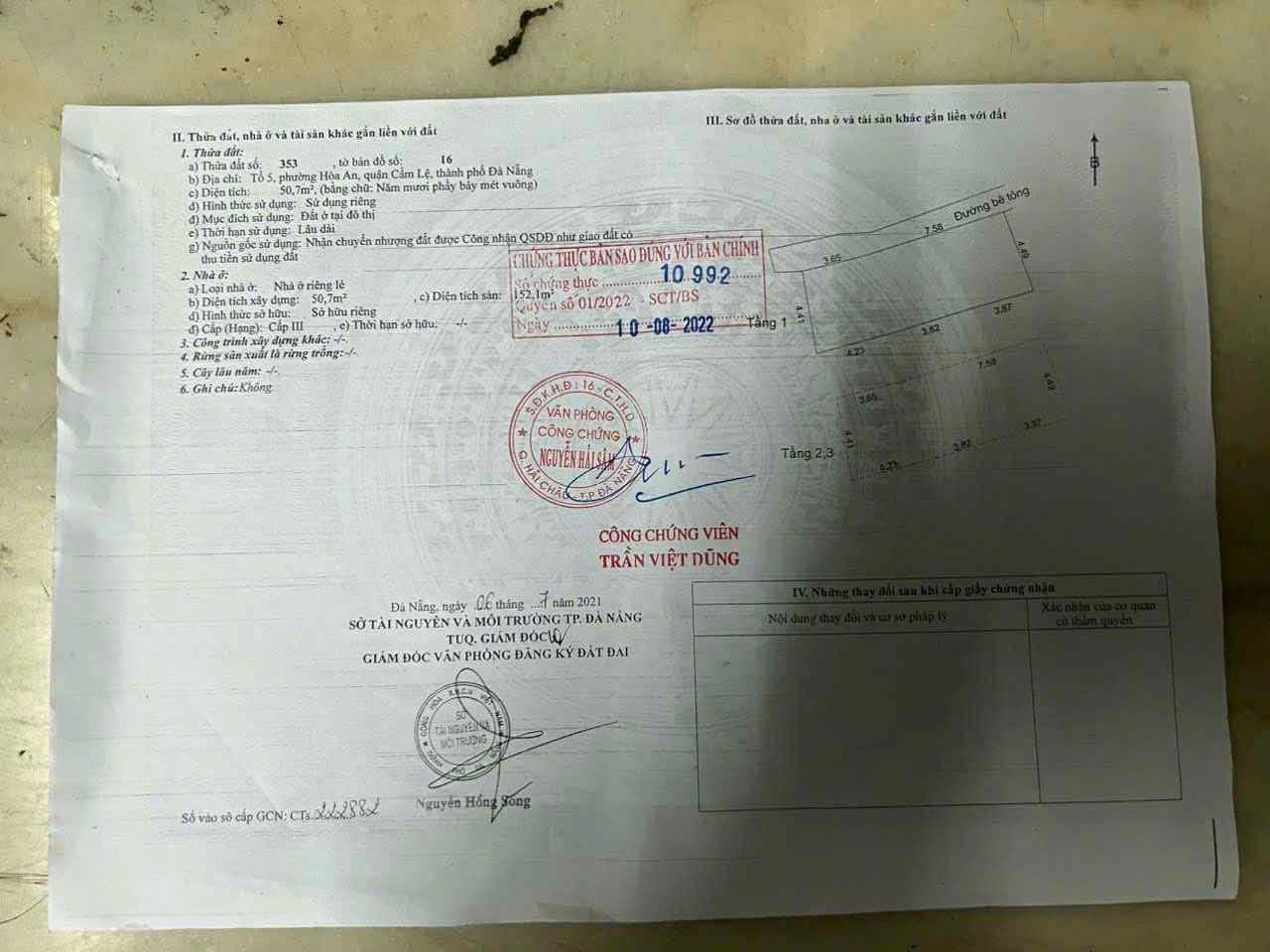 Bán Nhà Chính Chủ – Kiệt Trường Chinh, Phường Hòa An cũ, Quận Cẩm Lệ, Đà Nẵng