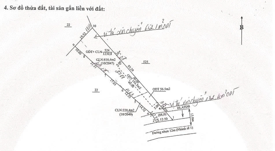 CHO THUÊ ĐẤT TRỐNG MẶT TIỀN ĐƯỜNG NHỰA – DIỆN TÍCH 1.230,8M², THỔ CƯ 984,5M² – PHÙ HỢP KHO BÃI, NHÀ XƯỞNG.