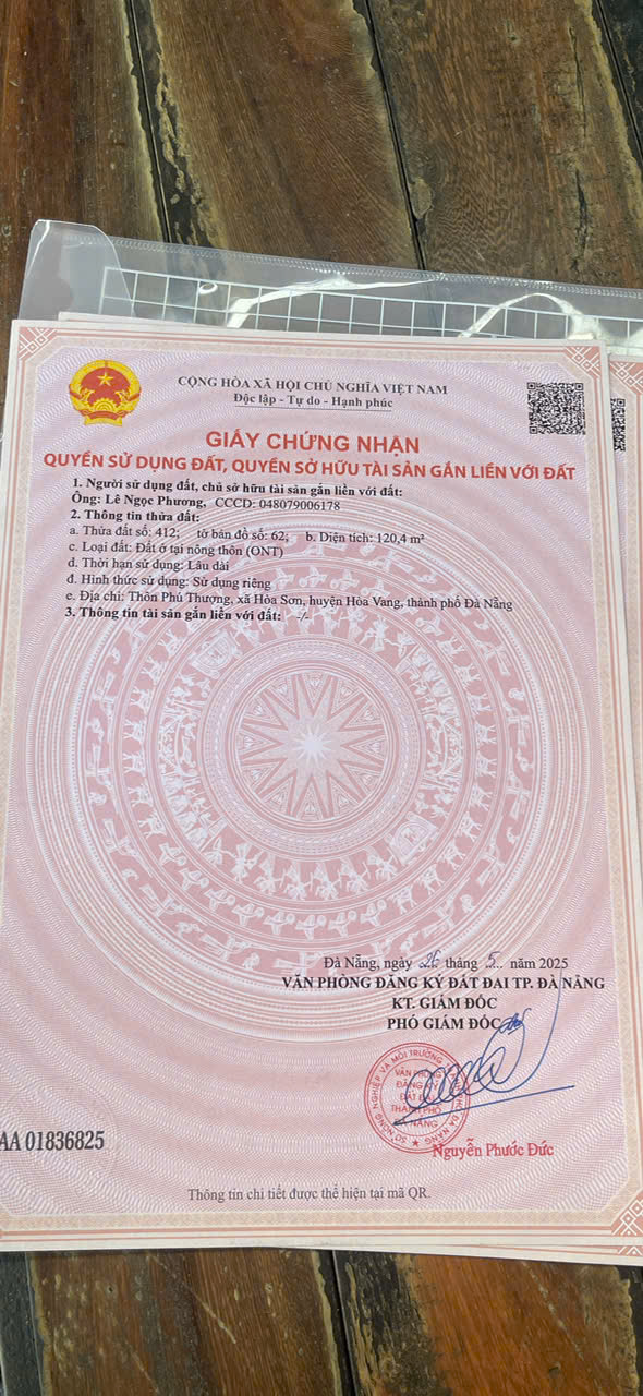 ►  BÁN ĐẤT THỔ CƯ HÒA SƠN – HÒA VANG, TP. ĐÀ NẴNG