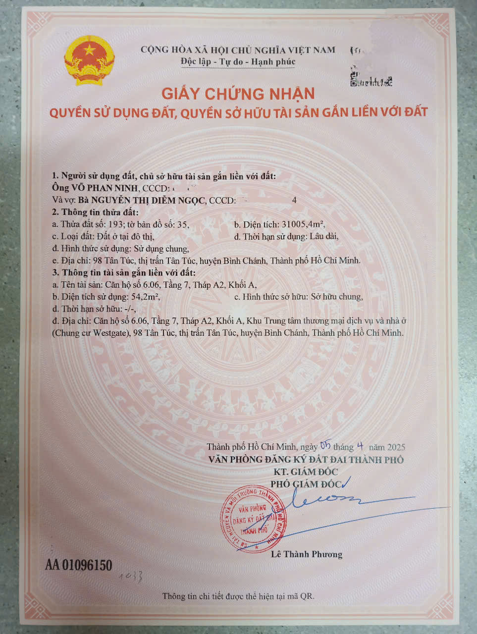 Chính chủ cần bán căn hộ tại West Gate, Thị trấn Tân Túc, Bình Chánh, TP.HCM – giá chỉ 2.7 tỷ