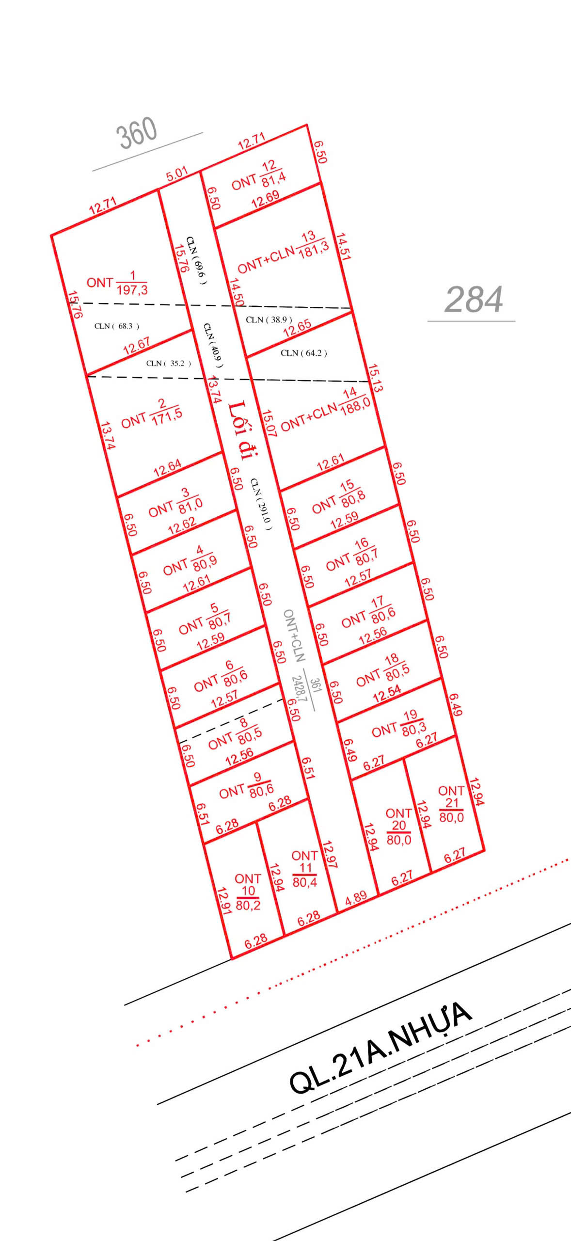 BÁN QUỸ ĐẤT 2.440M² MẶT TIỀN QUỐC LỘ 21A – CHIA SẴN 20 SỔ RIÊNG – TIỀM NĂNG ĐẦU TƯ CAO