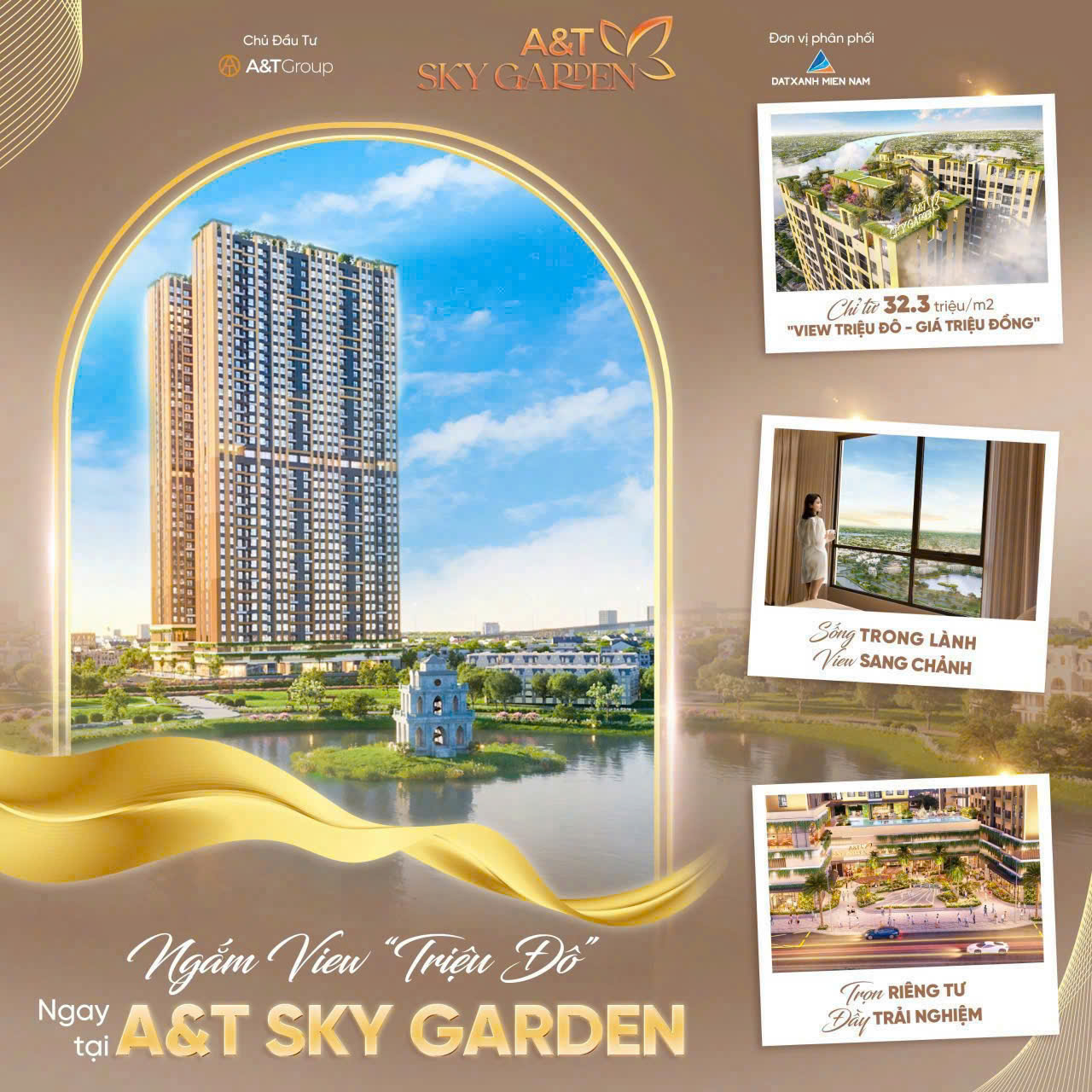 Căn hộ 3 mặt tiền dự án A&amp;amp;amp;T Sky Garden -  Sở hữu căn hộ chỉ với 1 tỷ4 1 căn.