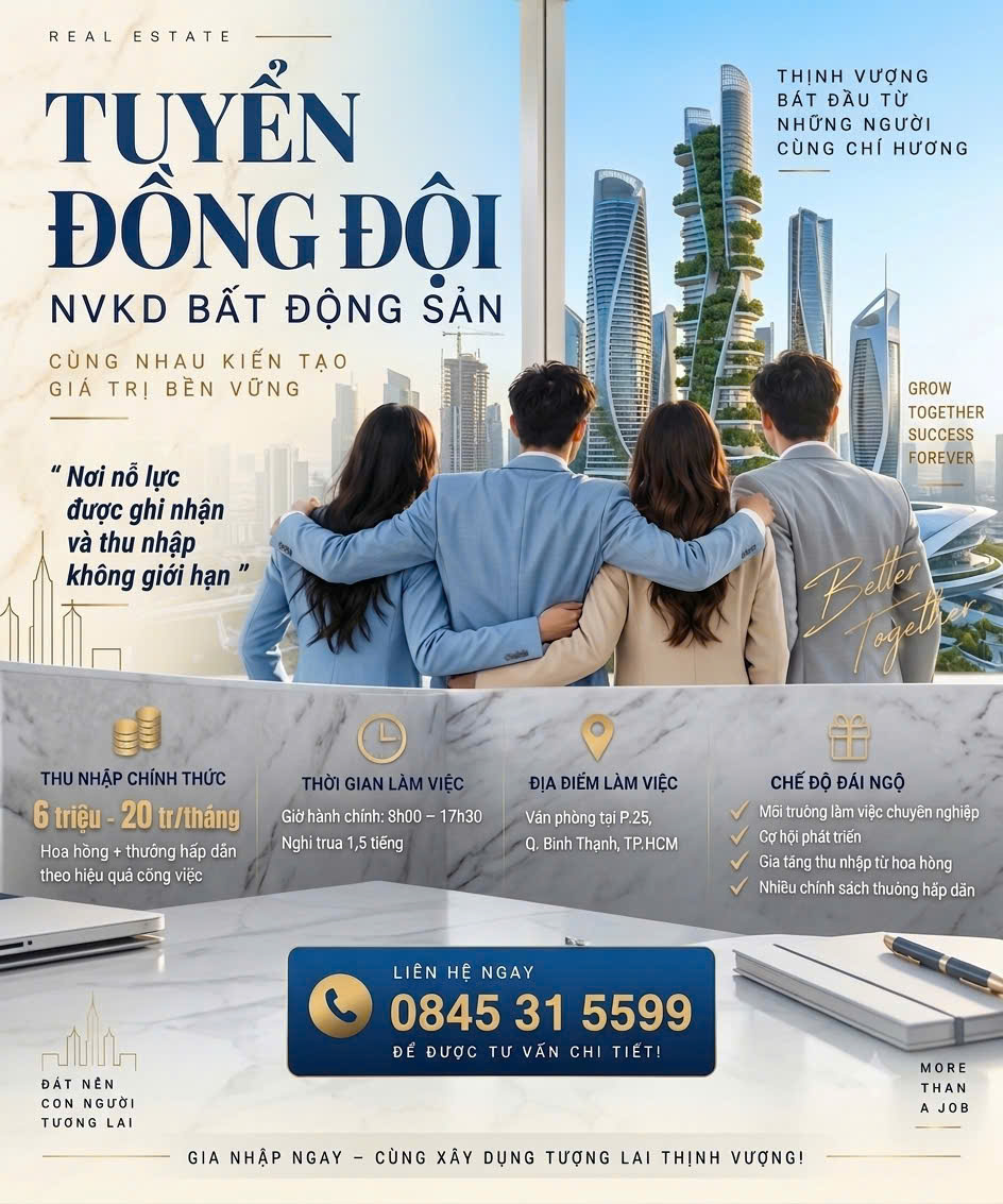 CƠ HỘI VIỆC LÀM NVKD BDS