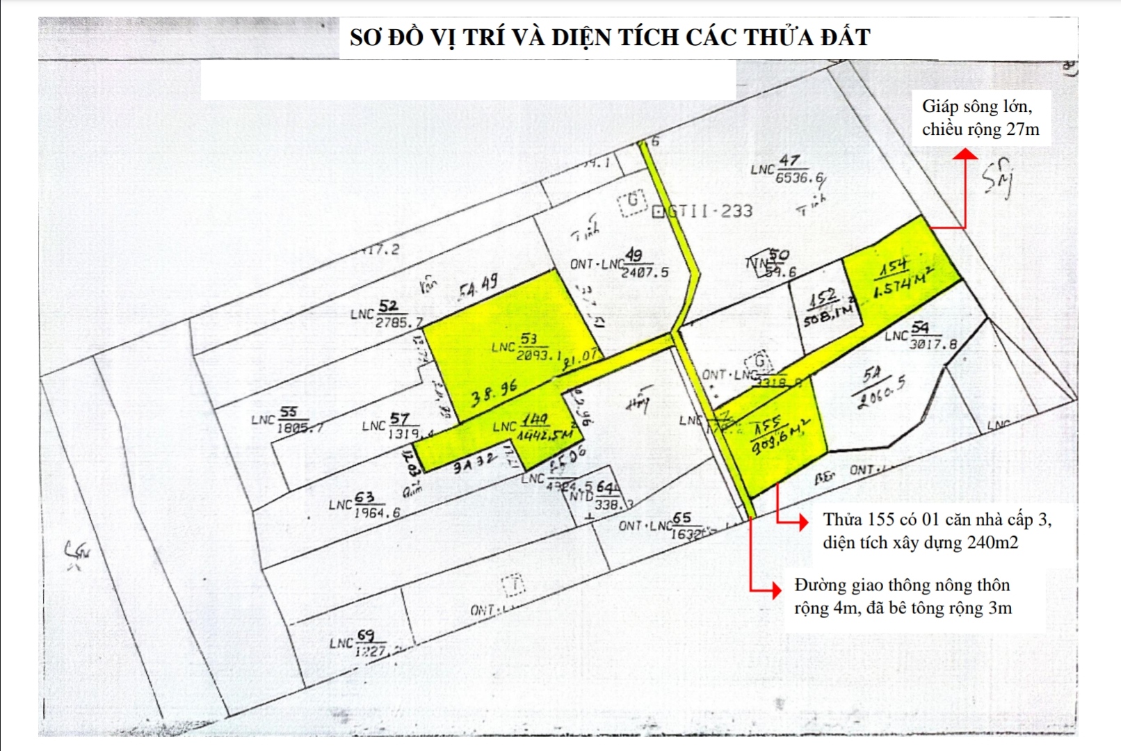 Cần bán các thửa đất liền kề (thửa 53, 149, 154, 155) tại xã Sơn Phú, huyện Giồng Trôm, Bến Tre