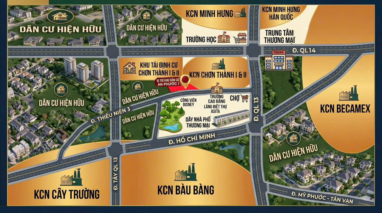 CHỈ CÒN 10 LÔ ĐẸP NHẤT DỰ ÁN NGAY TẠI KDC AN PHƯỚC I VÀ KCN CHƠN THÀNH I &amp;amp;amp;amp; II.