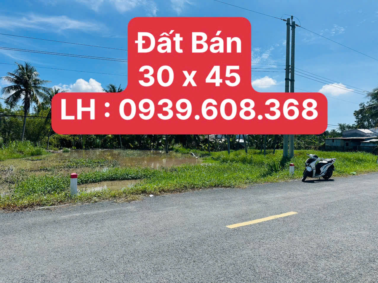 Bán đất mặt tiền nhựa 915B – Phường Hòa Thuận, TP. Trà Vinh