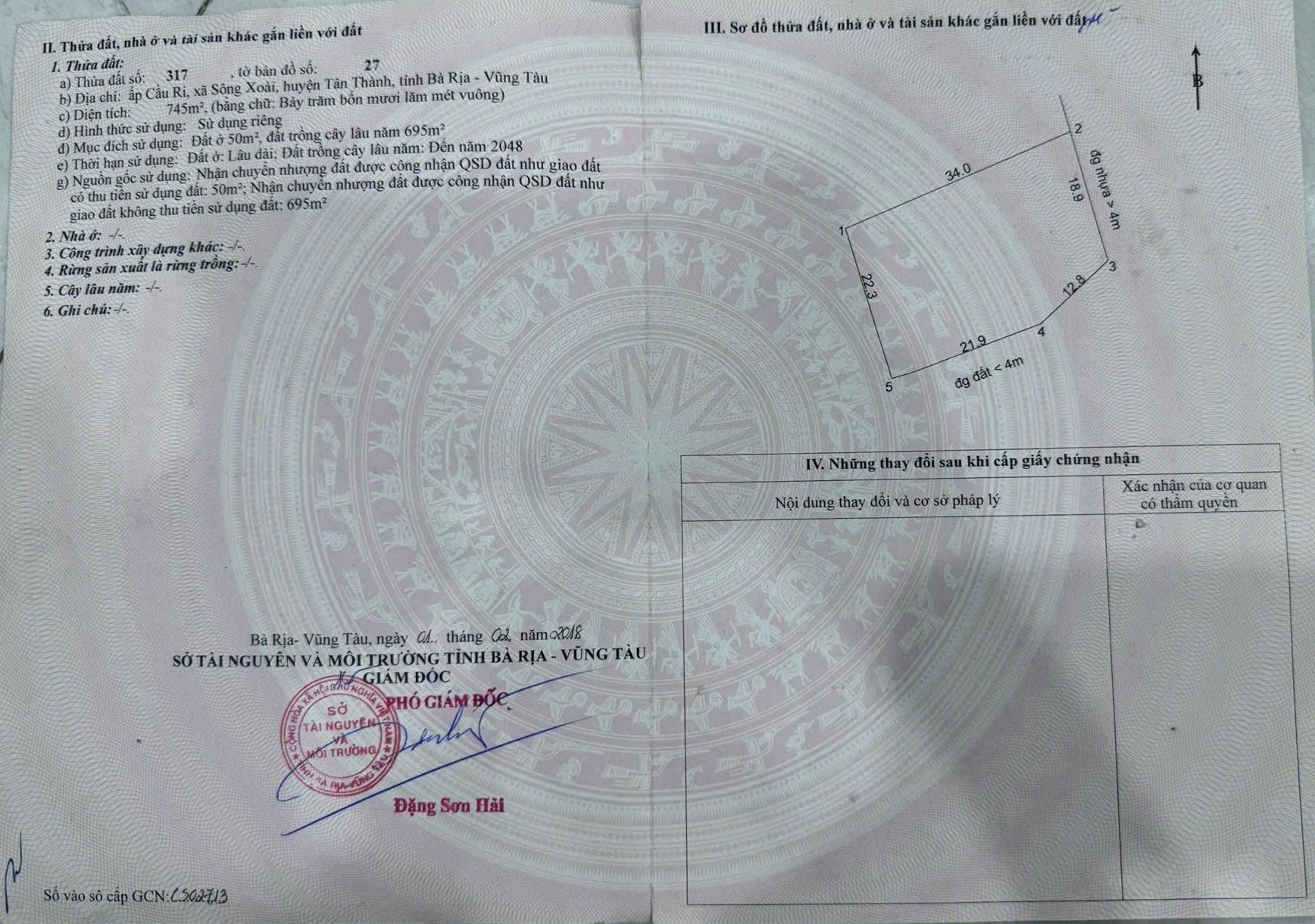 CHÍNH CHỦ BÁN ĐẤT ĐẸP TẠI TÂN THÀNH – BÀ RỊA VŨNG TÀU