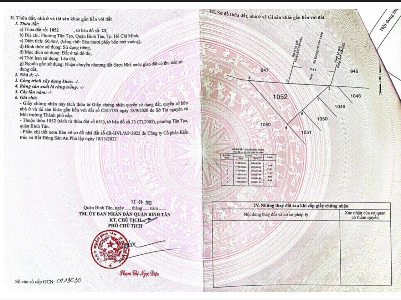 Chính Chủ Cần Bán Lô Đất Mặt Tiền Tại Phường Tân Tạo, Bình Tân