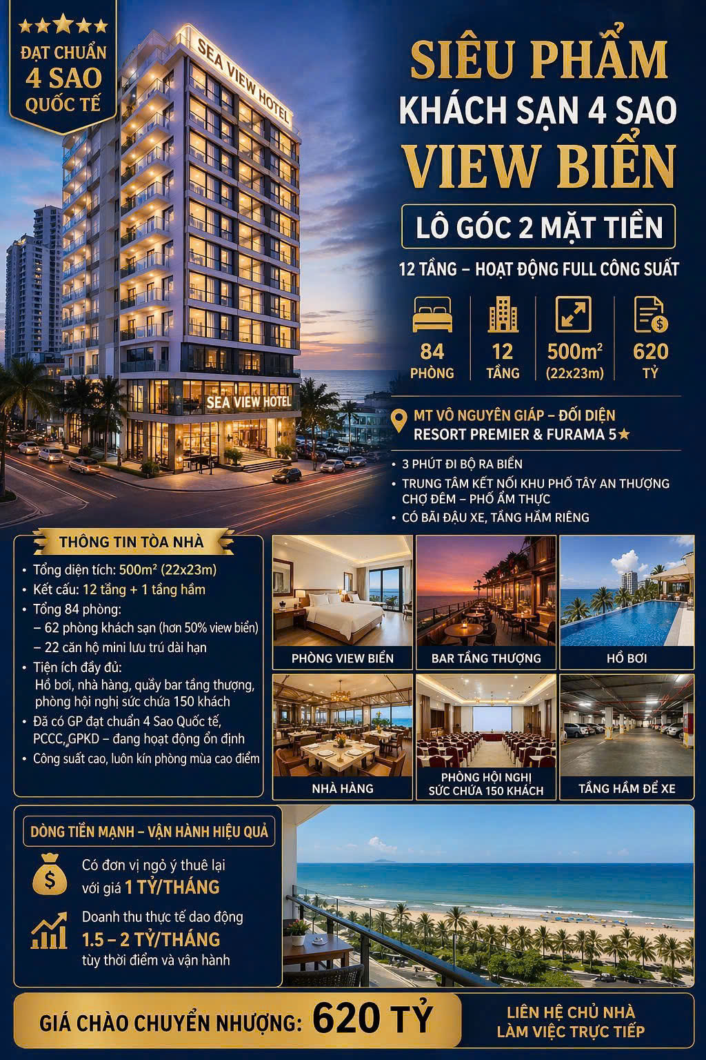 Đã lên đạt tiêu chuẩn 4 sao Quốc tế chủ tăng chào.