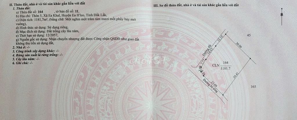 Chính chủ cần bán đất đầu tư tiềm năng – dễ dàng chuyển đổi thổ cư