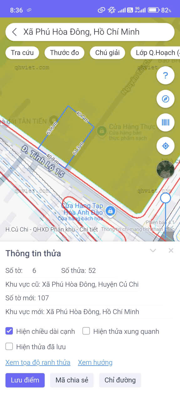 BÁN NHÀ + ĐẤT MẶT TIỀN 414 TỈNH LỘ 15 – PHÚ HOÀ ĐÔNG, CỦ CHI TP Hồ Chí Minh