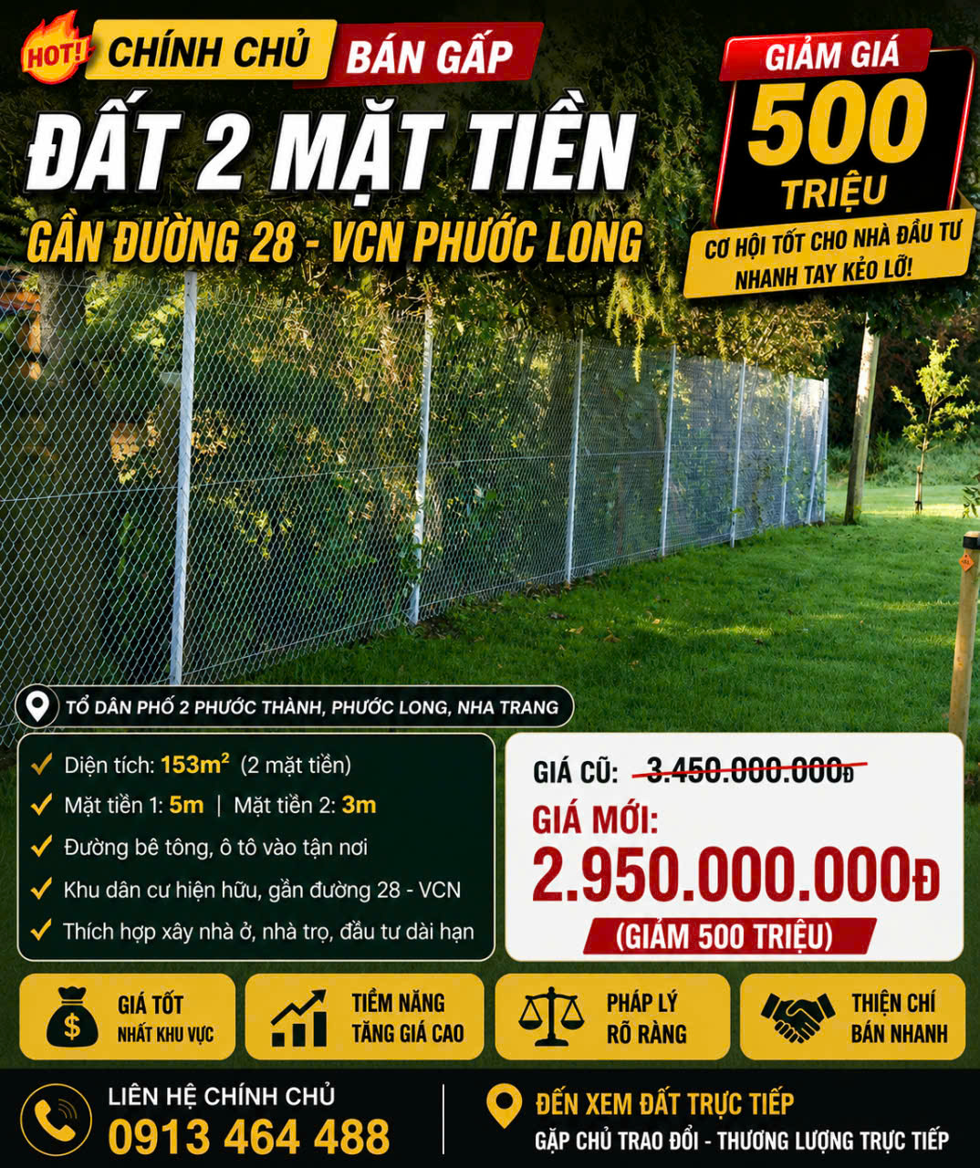 ►  HOT! CHÍNH CHỦ BÁN GẤP   ĐẤT 2 MẶT TIỀN
