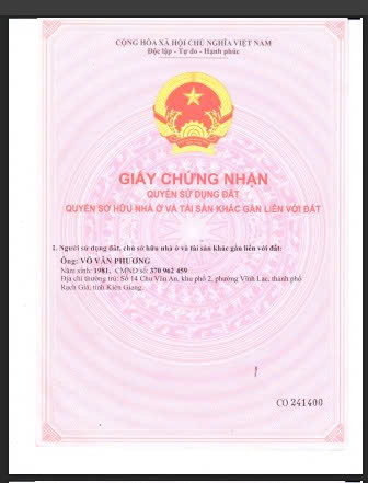 CHÍNH CHỦ CẦN BÁN LÔ ĐẤT ĐẸP – GIÁ TỐT TẠI TP. RẠCH GIÁ, KIÊN GIANG