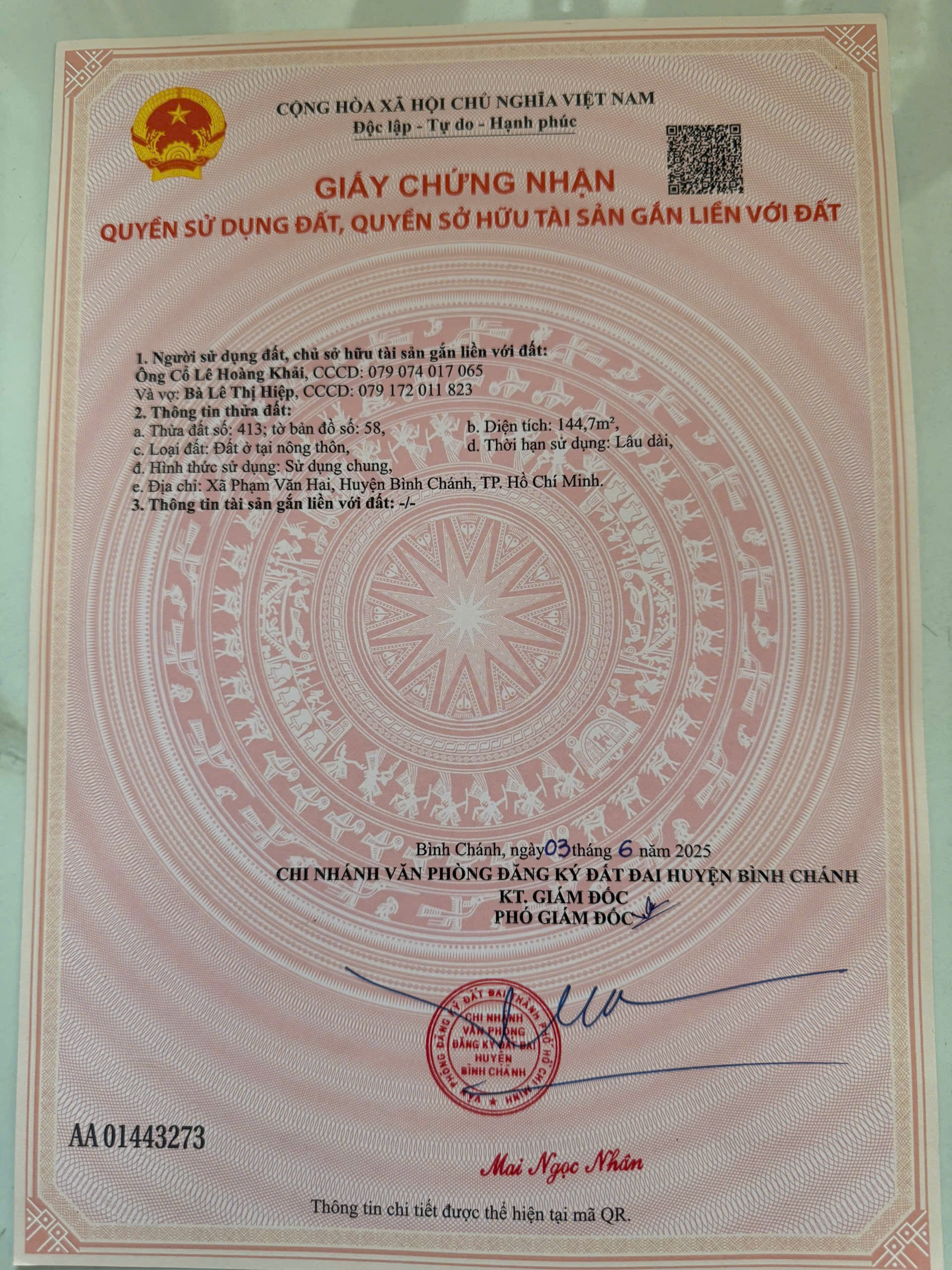 CHÍNH CHỦ BÁN LÔ ĐẤT ĐẸP – VUÔNG VỨC – VỊ TRÍ TIỀM NĂNG TẠI PHẠM VĂN HAI, BÌNH CHÁNH