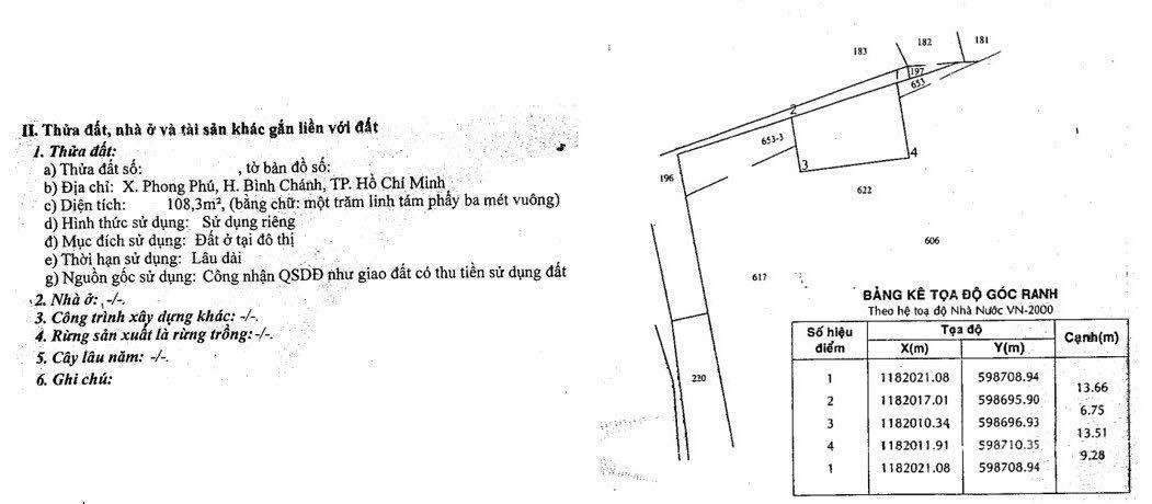 Đất biệt thự, XD tự do, SHR, LH chính chủ - Giá TL - Đường Xương cá 1, Xã Phong Phú, Bình Chánh, HCM