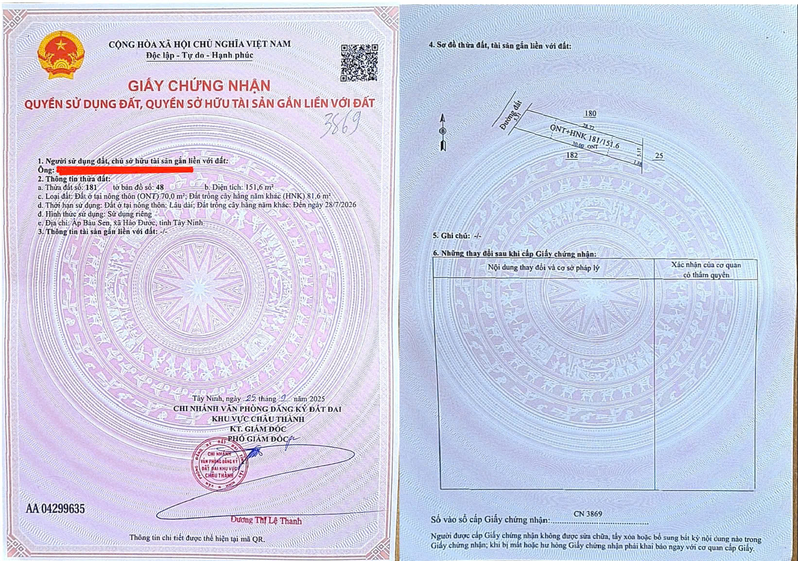 BÁN 14 LÔ ĐẤT 150M2 CÓ 70 THỔ CƯ GIÁ 220 TRIỆU/LÔ TẠI XÃ HẢO ĐƯỚC, TÂY NINH