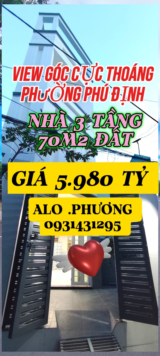 VIEW GÓC CỰC THOÁNG.  DT 70 M2 .P 15 Q.8.