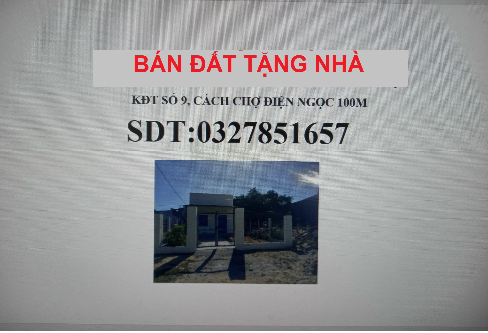 Chính chủ bán đất tặng nhà cấp 4 (đang cho thuê 2tr/th) tại KĐT số 9, P.Điện Ngọc, Điện Bàn, Quảng Nam