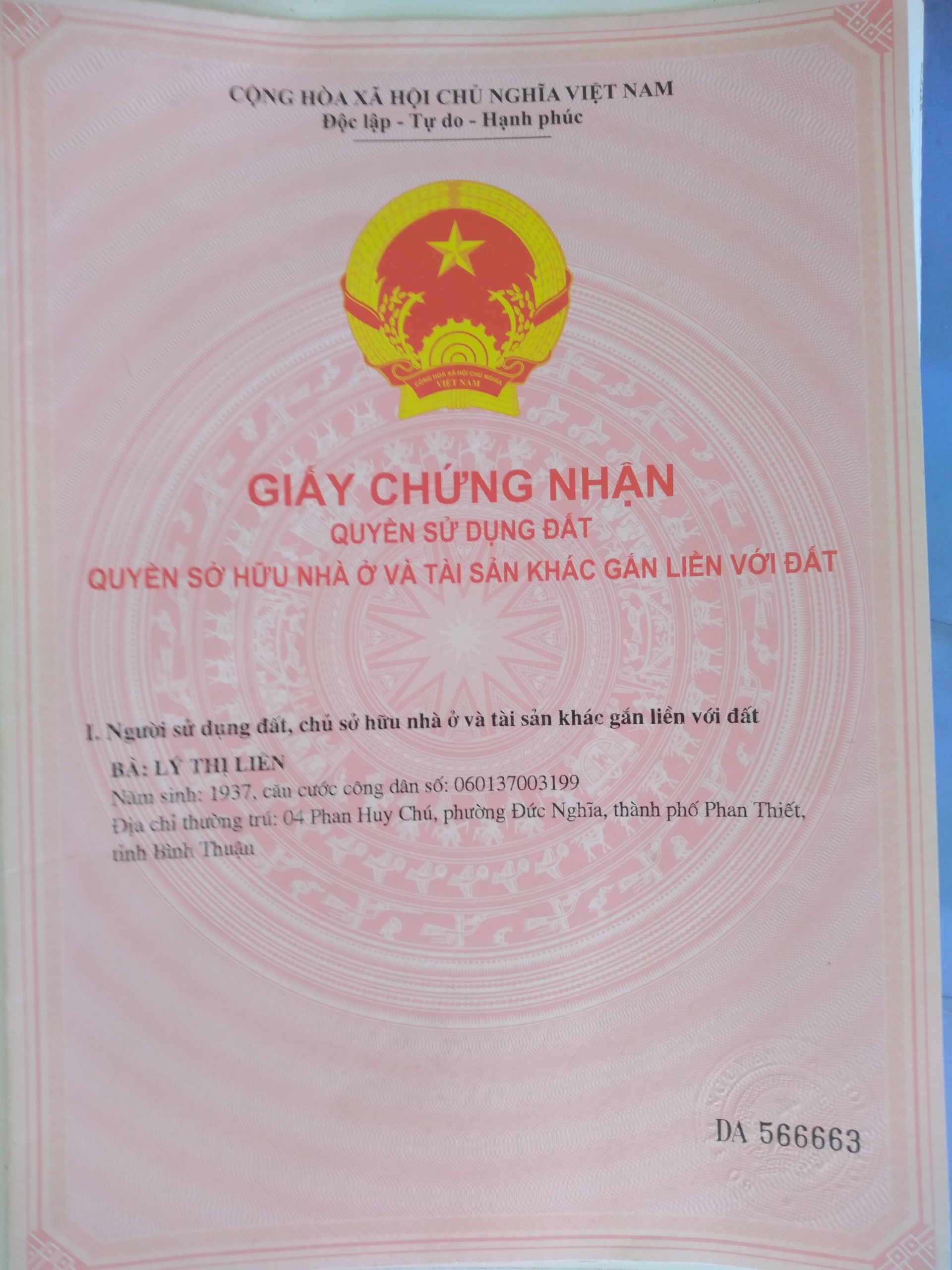 Bán nhà thổ cư, sổ hồng riêng ngay MT Phan Huy Chú, P.Đức Nghĩa, trung tâm TP.Phan Thiết, Bình Thuận