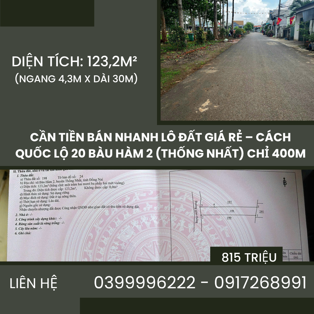 https://batdongsanviet.info.vn/can-tien-ban-nhanh-lo-dat-gia-re-cach-quoc-lo-20-bau-ham-2-thong-nhat-chi-400m-j195736.html